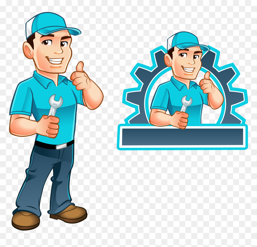 Black And White Frames Illustrations Hd Images Shamrocks - Air Conditioning Technician Vector, HD Png Download - handy man png