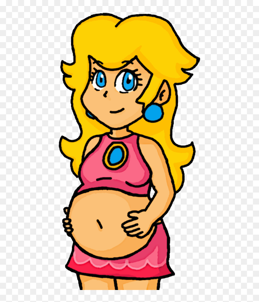 Princess Daisy Belly Button , Png Download - Princess Peach Pregnant Belly, Transparent Png - belly button png