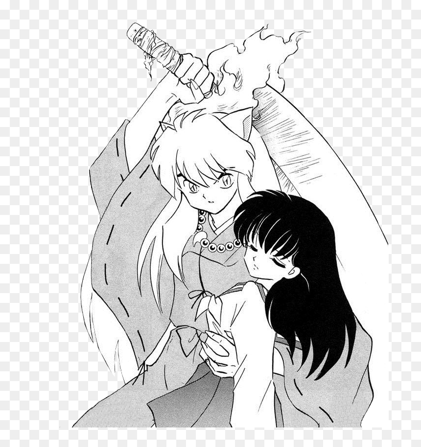 Kagome In That Case I"ll Protect You With My Lifetransparent - Inukag Manga, HD Png Download - kagome png