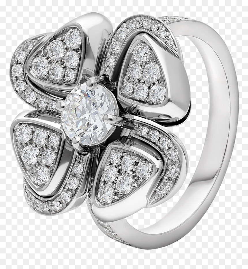 Bvlgari Fiorever Ring Front, HD Png Download - diamond bling png