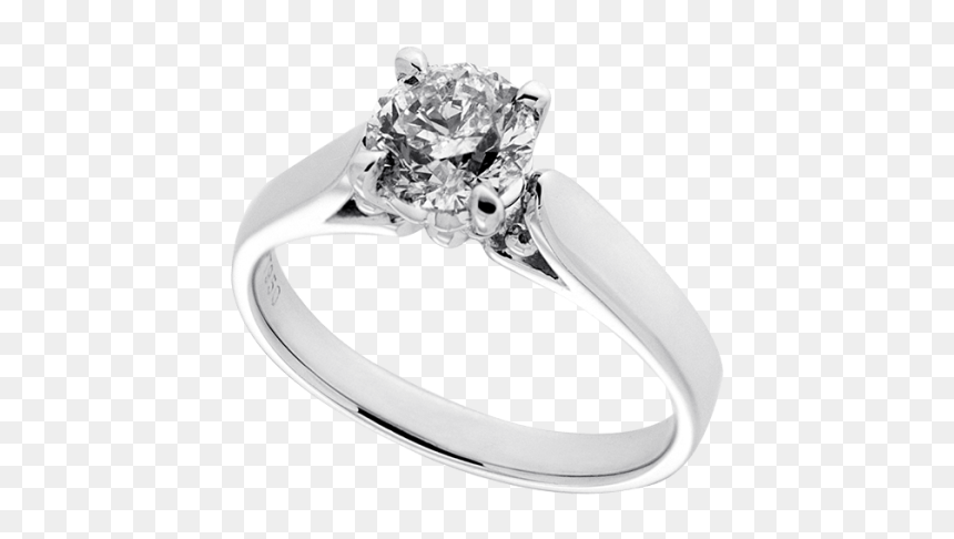 Platinum Diamond Solitaire - Pre-engagement Ring, HD Png Download - diamond bling png