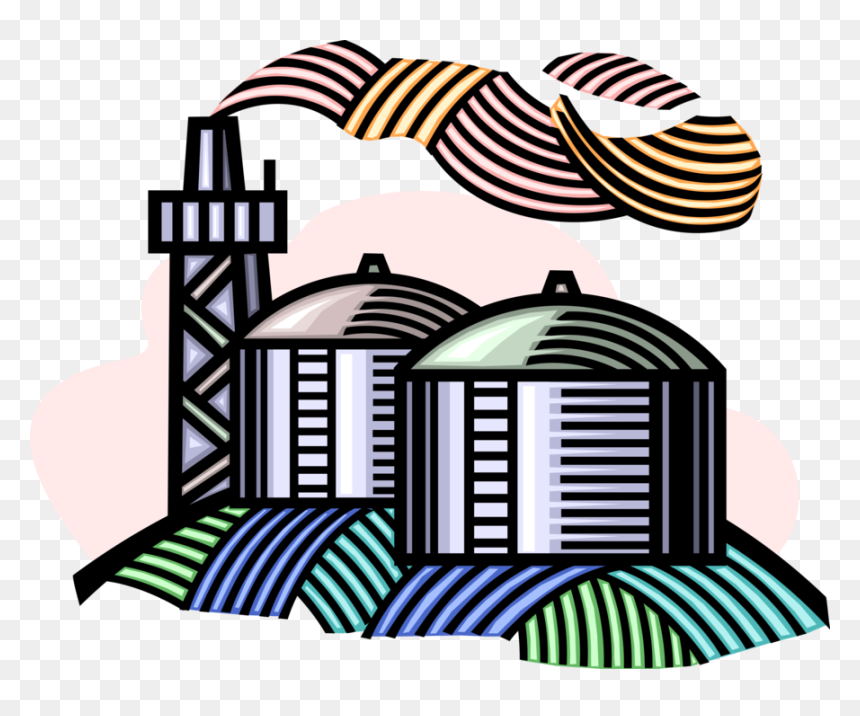 Refinery With Gas Tanks - Fabrica Png, Transparent Png - fabrica png