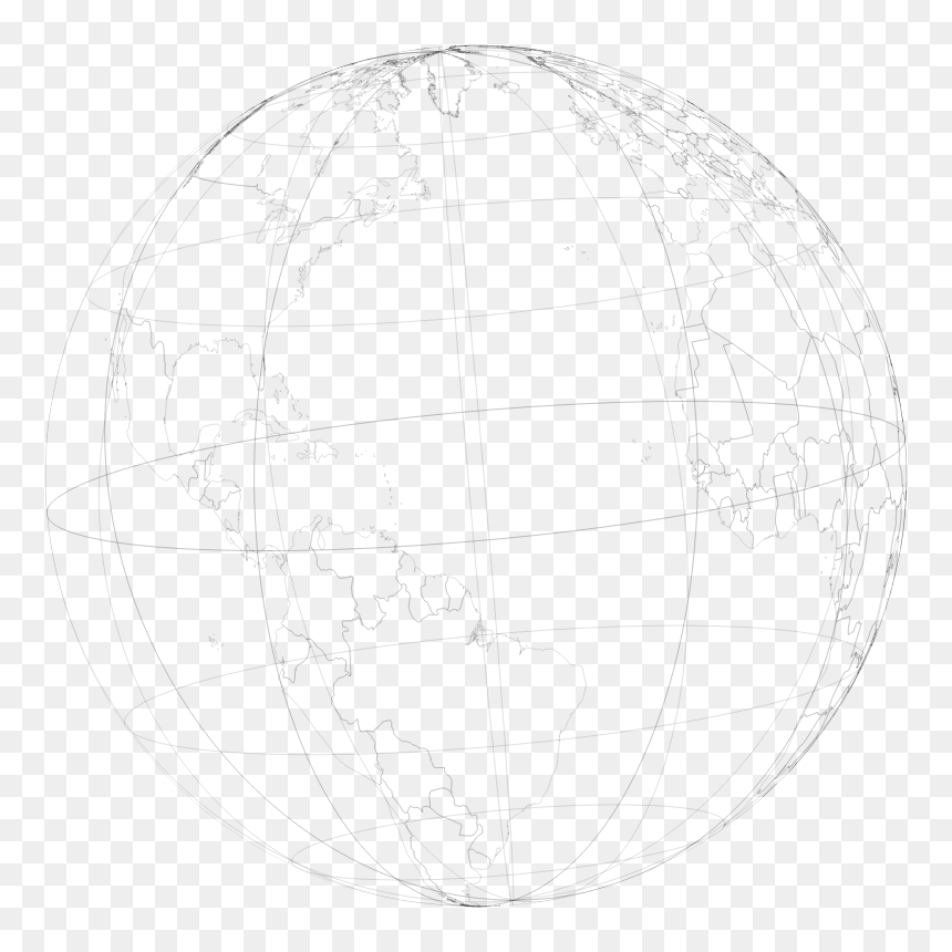 Wireframe Earth Globe - Circle, HD Png Download - wireframe globe png