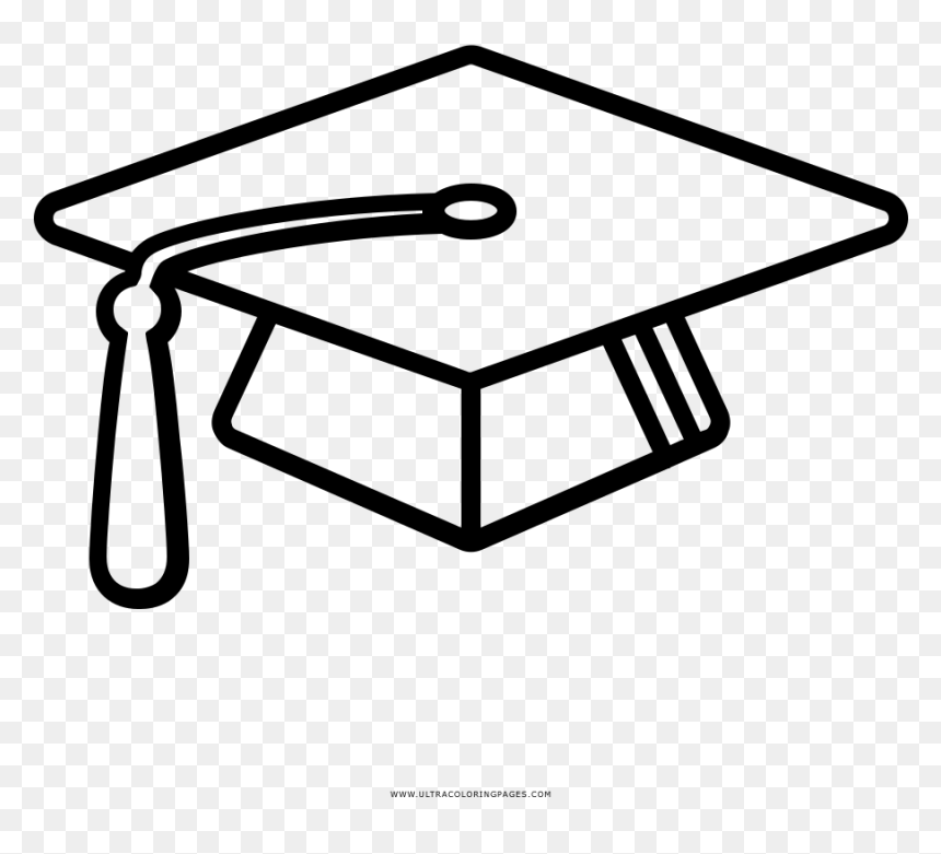 Mortar Board Coloring Page - Line Art, HD Png Download - mortar board png