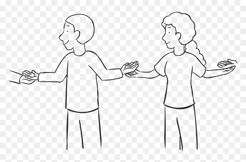 Two People In A Circle With Hands On Top Of Their Partners, HD Png Download - circle hand game png