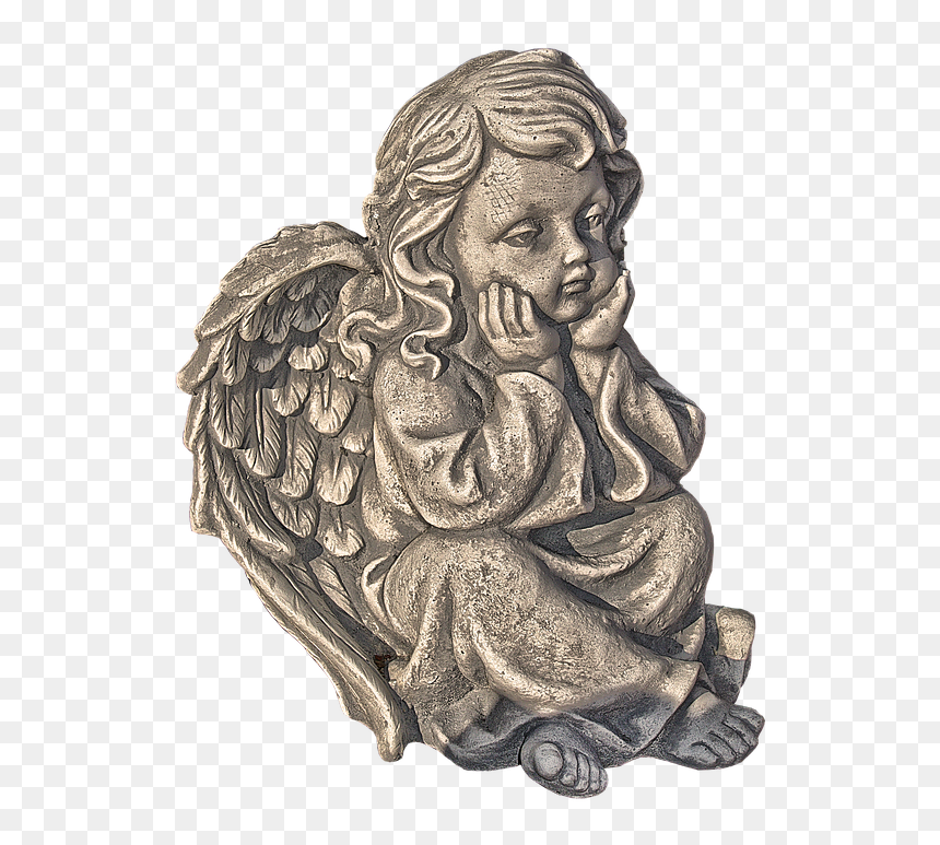 Figure, Angel, Cherub, Wing, Female, Thoughtful - Carving, HD Png Download - cherub wings png