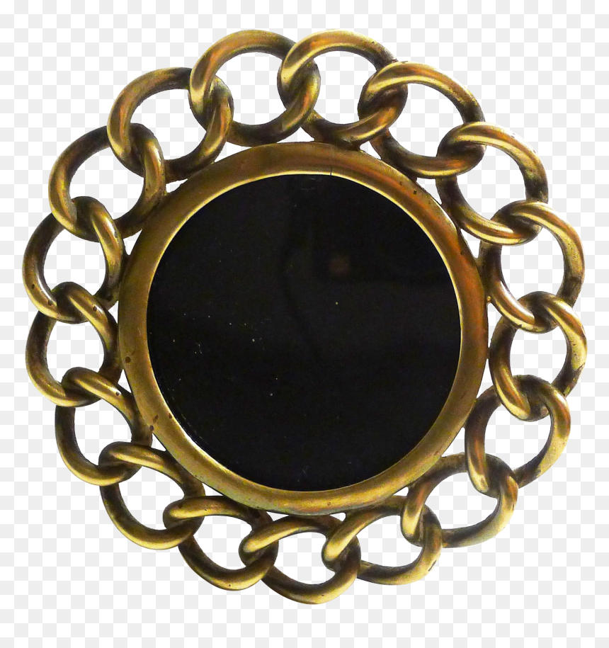 Round Brass Antique Ring Picture Frame D - Ring, HD Png Download - antique photo corners png