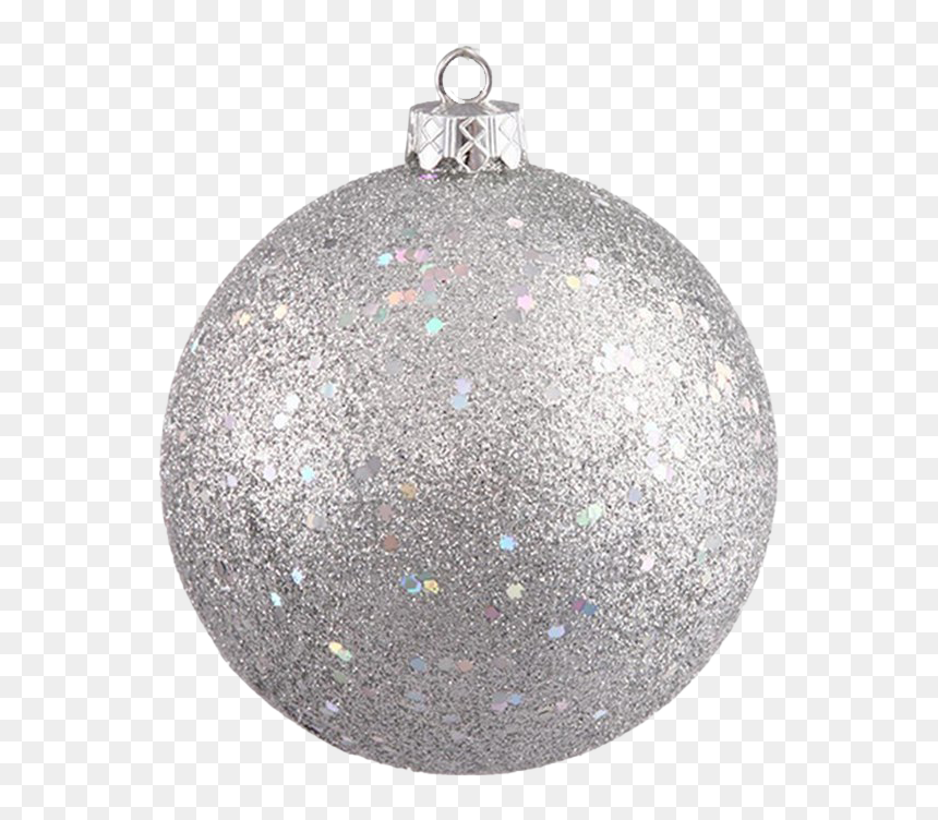 Single Silver Christmas Ball Png Photos - Silver Glitter Christmas Ball, Transparent Png - silver divider png