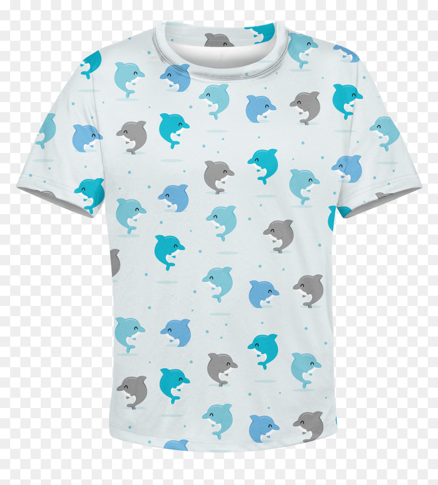 Gearhuman 3d Happy Dolphins Custom Hoodies T-shirt - Whale, HD Png Download - 3d dolphin png