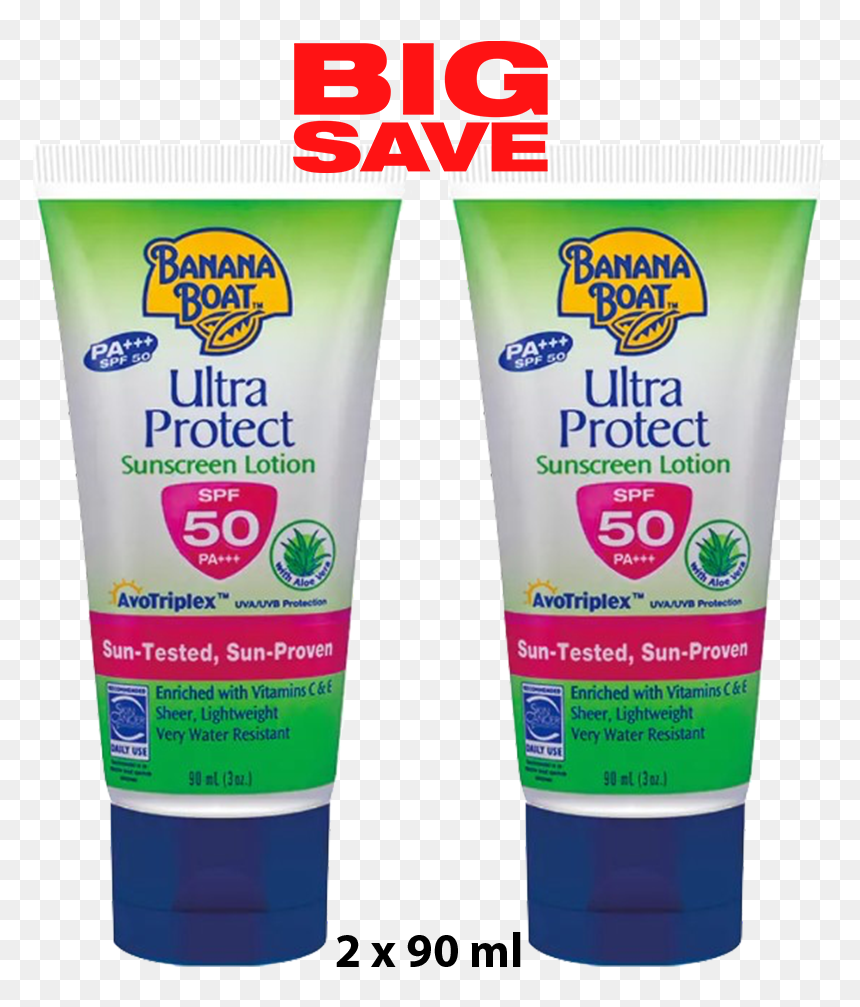 Banana Boat Aloe Vera Sunscreen, HD Png Download - banana boat png