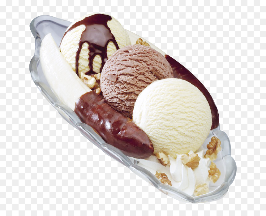 Milkshake Banana Split Sundae - Banana Ice Cream Png, Transparent Png - banana boat png