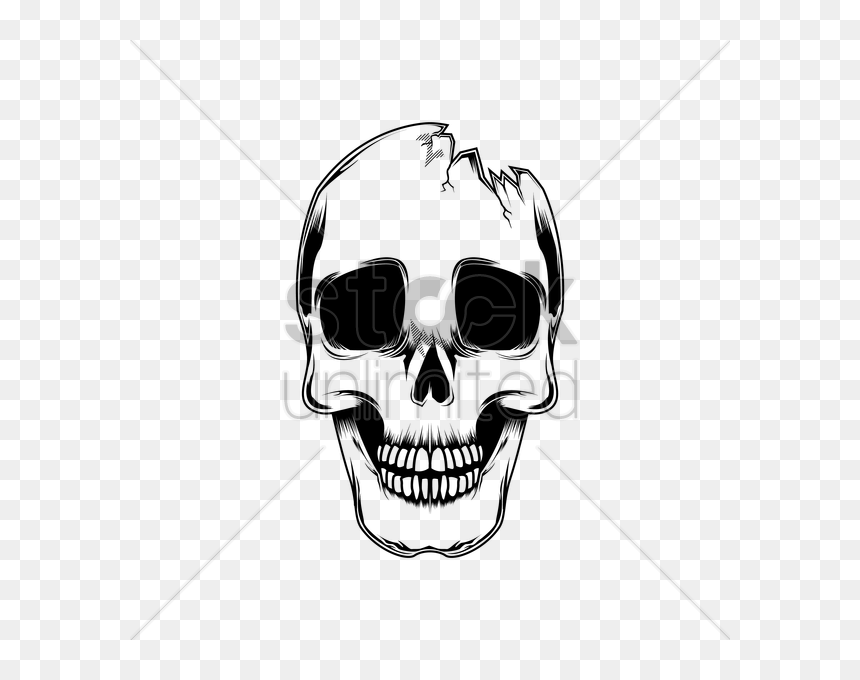 Skull With Horns Draw, HD Png Download - crack png