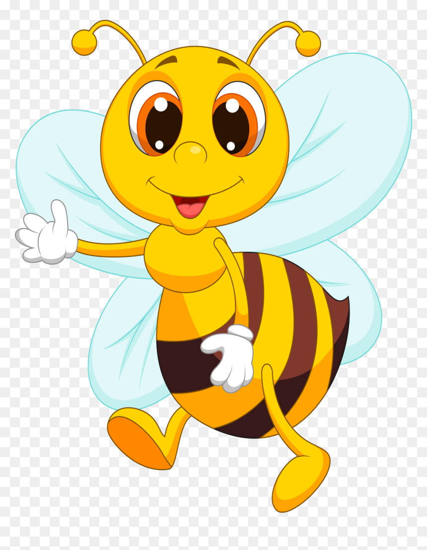 Cute Bee Cartoon, HD Png Download - bee png