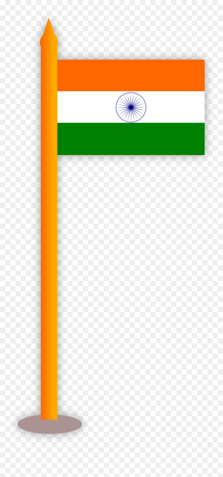 India Flag With Pole, HD Png Download - flag png