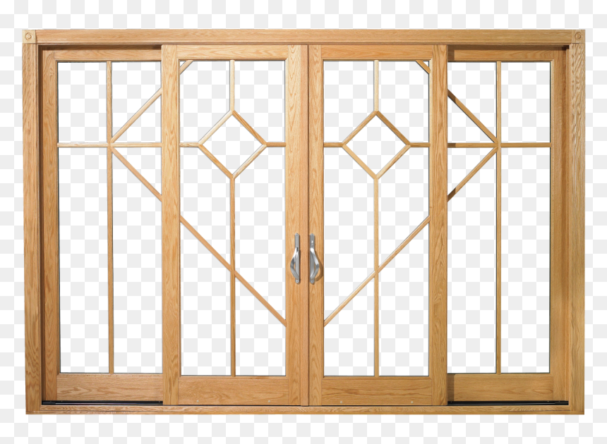 Wood Sliding Door Window, HD Png Download - door png