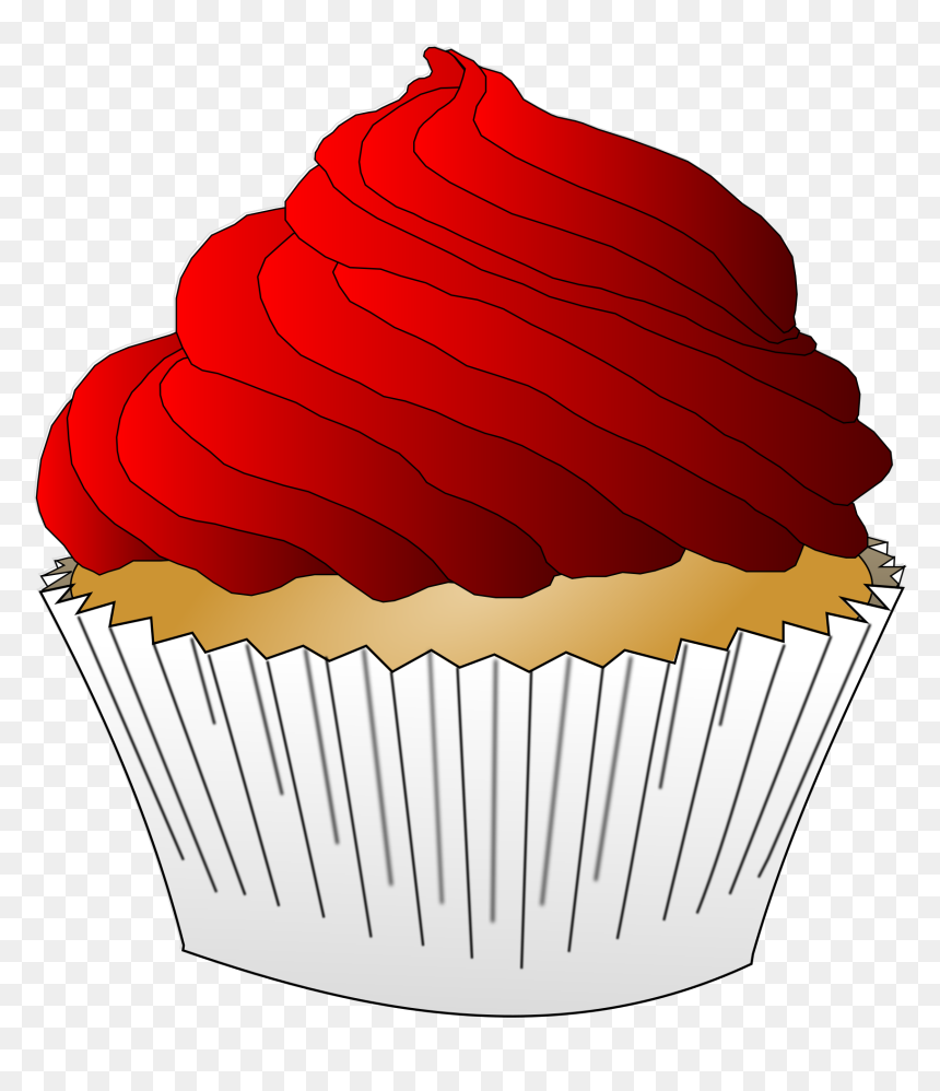 Vanilla Cupcake With Red Frosting, HD Png Download - cupcake png