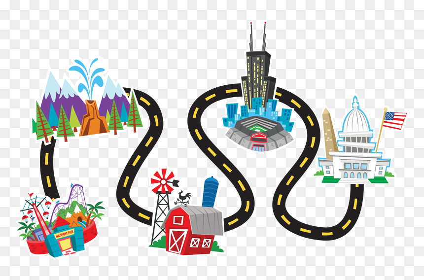 Map Road Trip Clipart, HD Png Download - road png