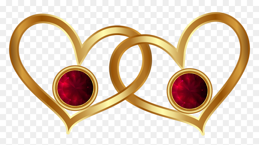 Red And Gold Hearts, HD Png Download - diamonds png