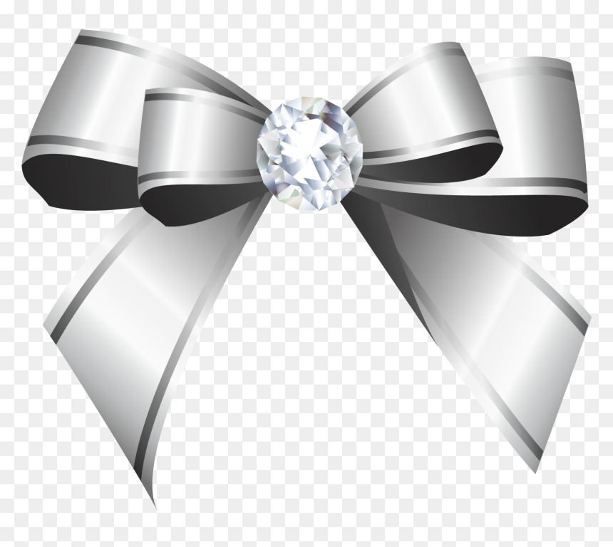 Laço De Fita Prata Png, Transparent Png - diamonds png