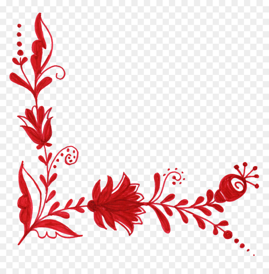 Border Corner Flower Png, Transparent Png - floral png