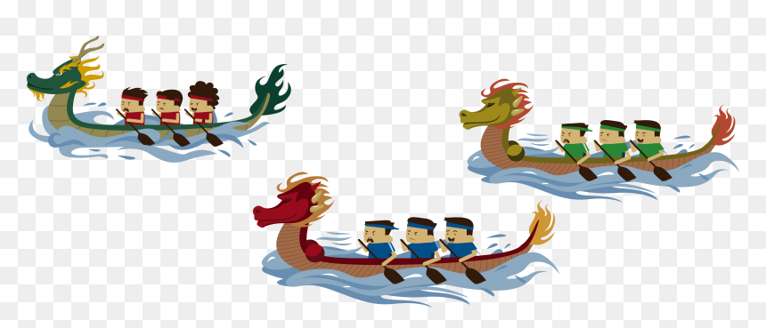 Dragon Boat Festival Cartoon, HD Png Download - boat png