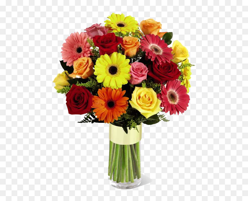 Flowers Daisies And Roses, HD Png Download - floral png