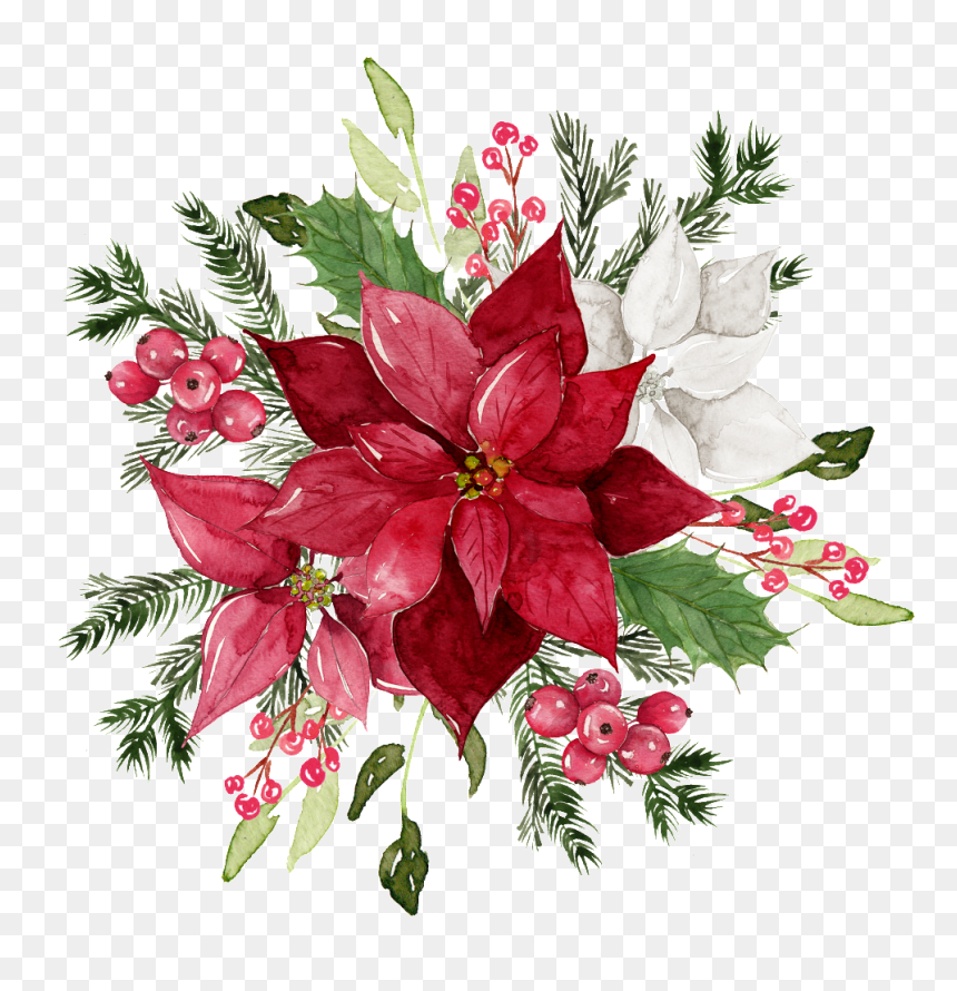 Red Flower Water Color, HD Png Download - watercolor flowers png