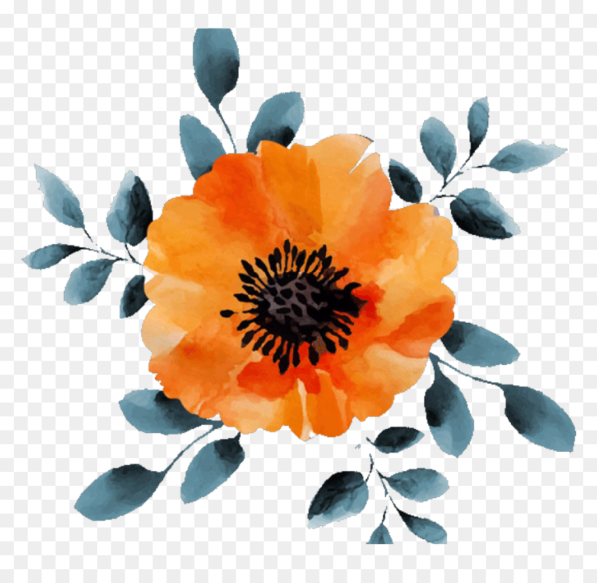 Transparent Watercolour Flower Png, Png Download - watercolor flowers png
