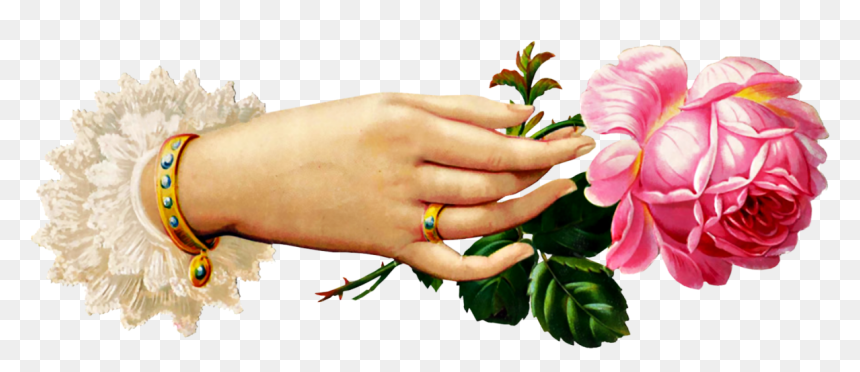 Victorian Hand Holding Flowers, HD Png Download - victorian png