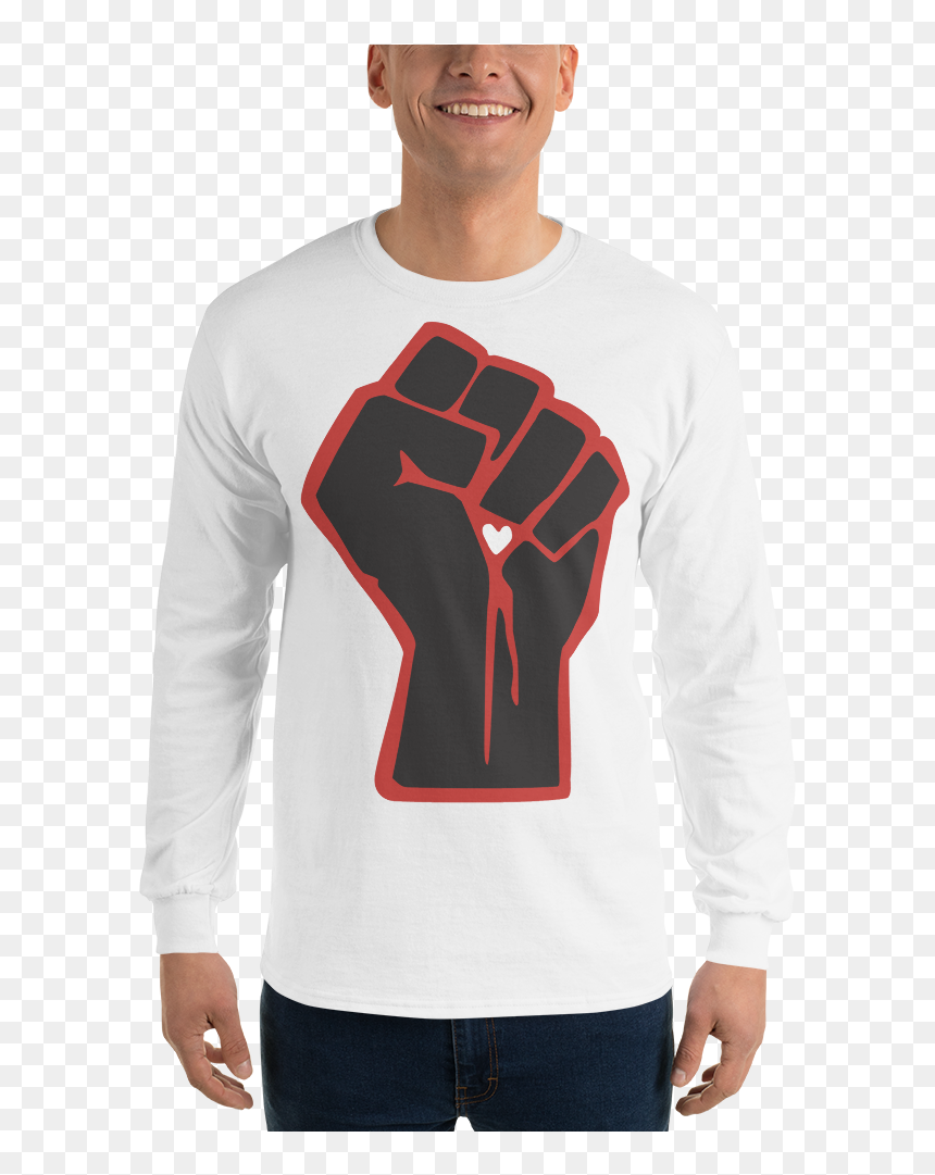 Long-sleeved T-shirt, HD Png Download - power fist png