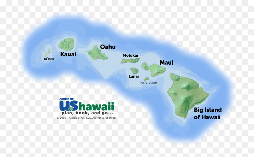 Map, HD Png Download - hawaiian islands png