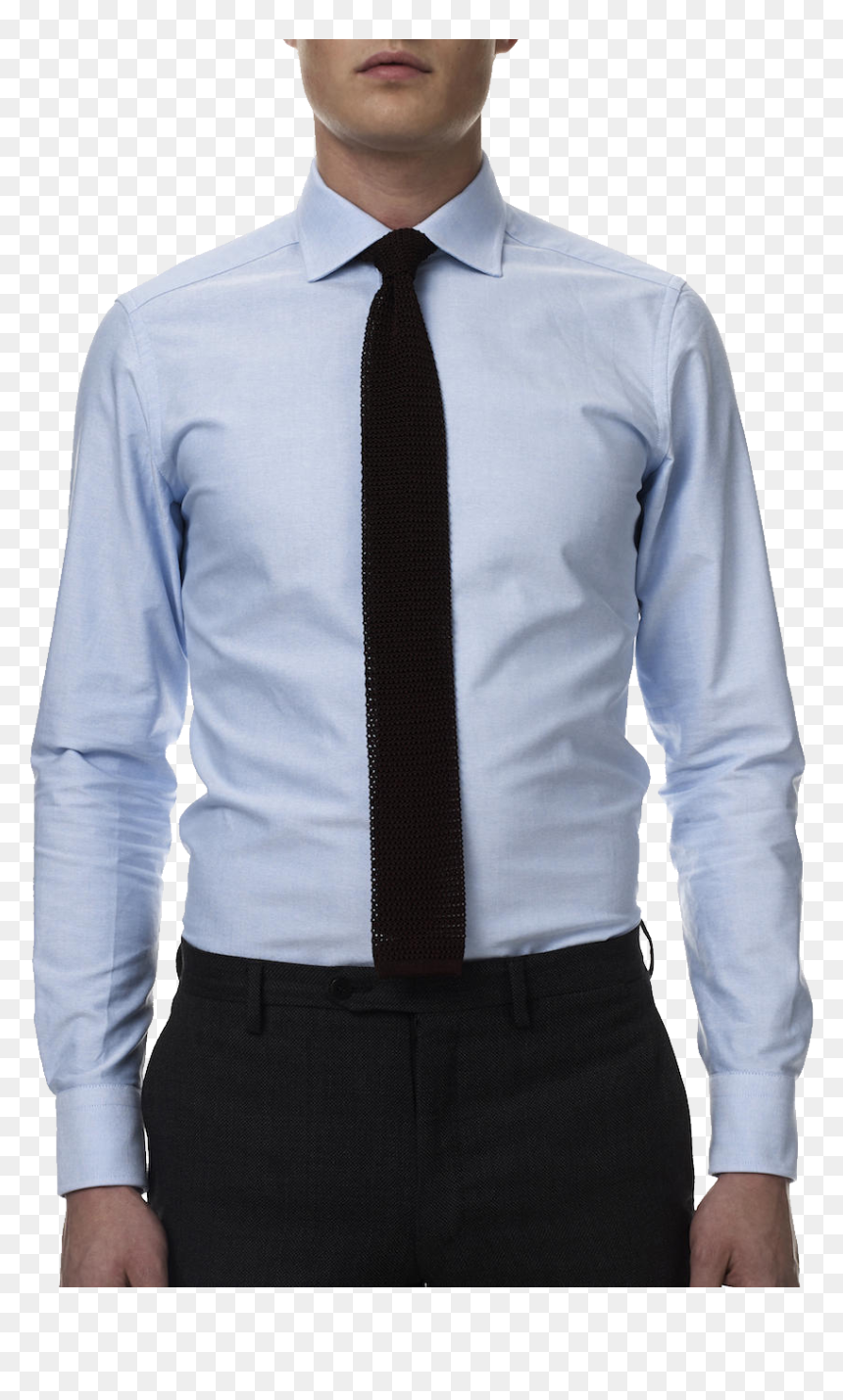 Blue Dress Shirt With Black Tie, HD Png Download - green shirt png