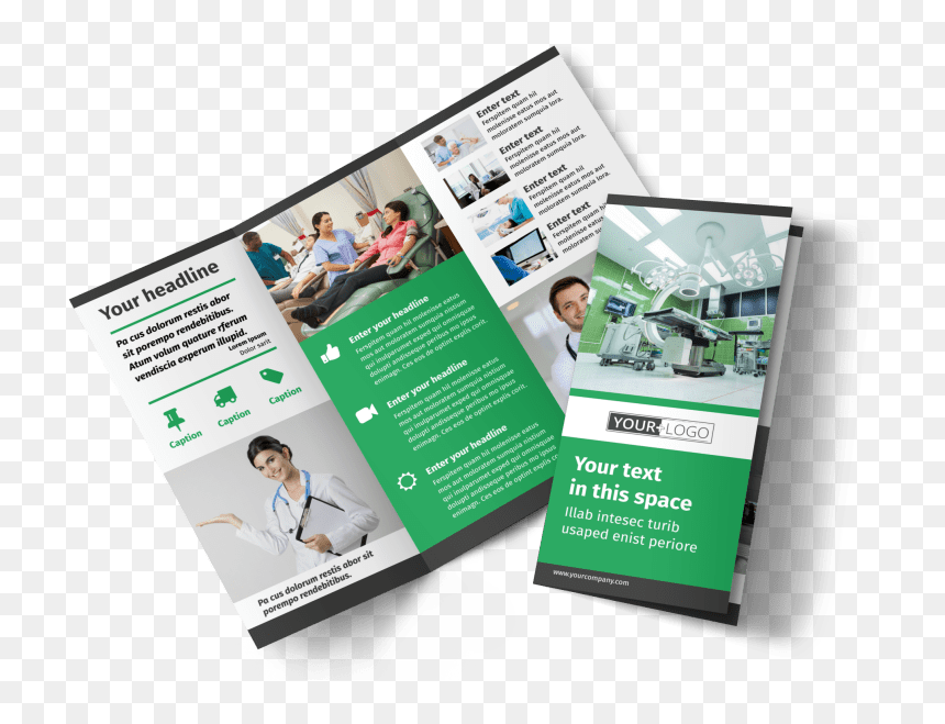 Medical Center Brochure Template Preview - Tri Fold Brochure For Hospital, HD Png Download - page fold png