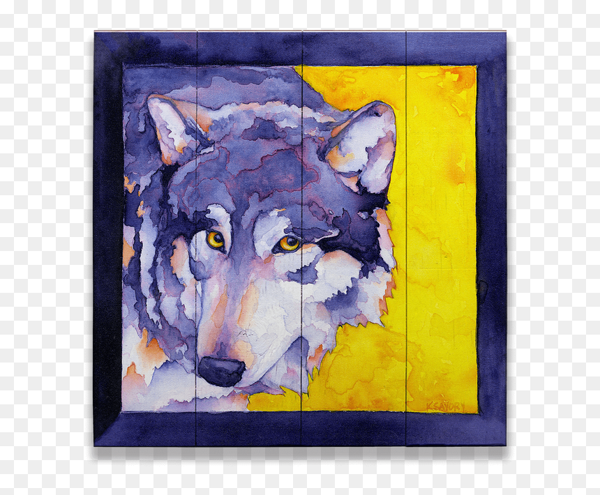 Watercolor Painting, HD Png Download - purple wolf png