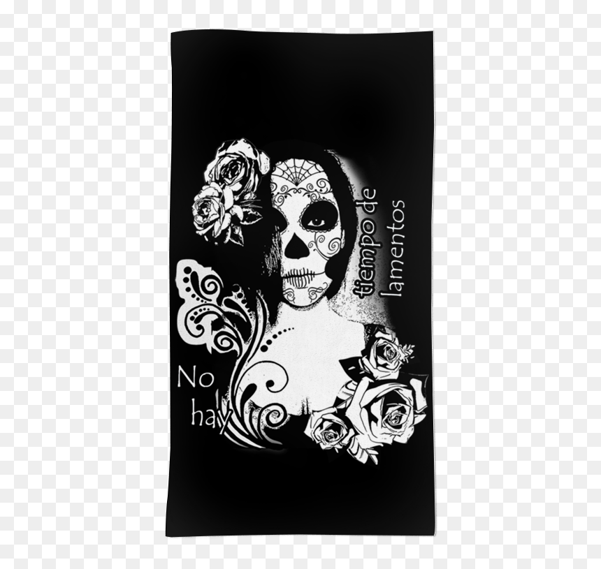 Toalha Caveira Mexicana De Taís Brenzinkna - Caneca Caveira Mexicana, HD Png Download - caveira mexicana png