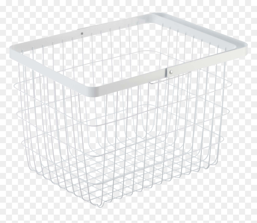 Yamazaki"s White Laundry Basket With Handle Folded - Storage Basket, HD Png Download - folded laundry png