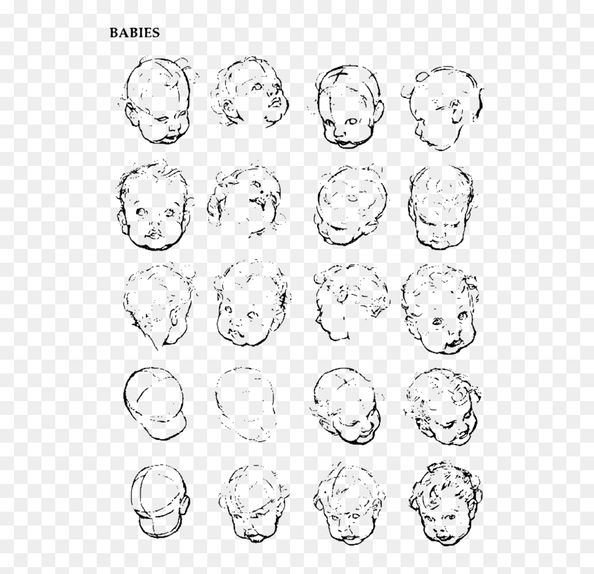 Emotion,monochrome Photography,text - Drawing Infants, HD Png Download - cabeza png