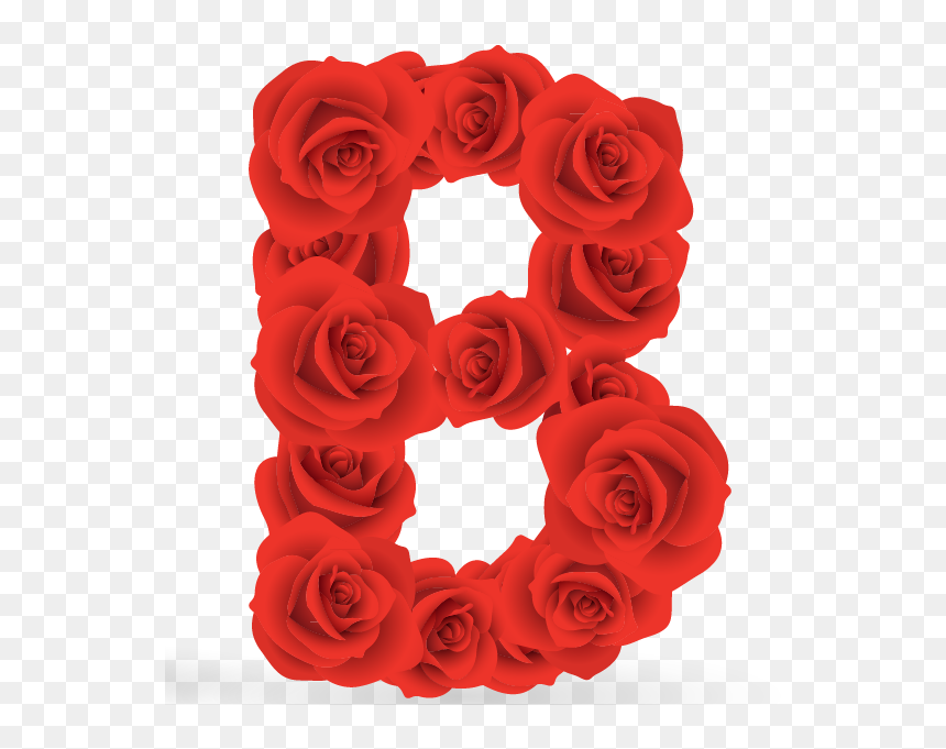 Abecedario Hecho Con Rosas Rojas - Abecedario Con Rosas, HD Png Download - imagenes de flores png