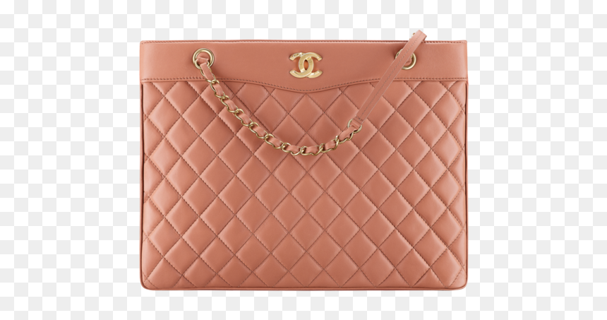 Chanel Brown/beige Lambskin Large Shopping Bag - Wallet, HD Png Download - mcm bag png