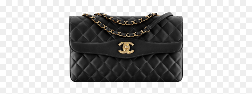 Chanel Black Lambskin Large Flap Bag - Shoulder Bag, HD Png Download - mcm bag png