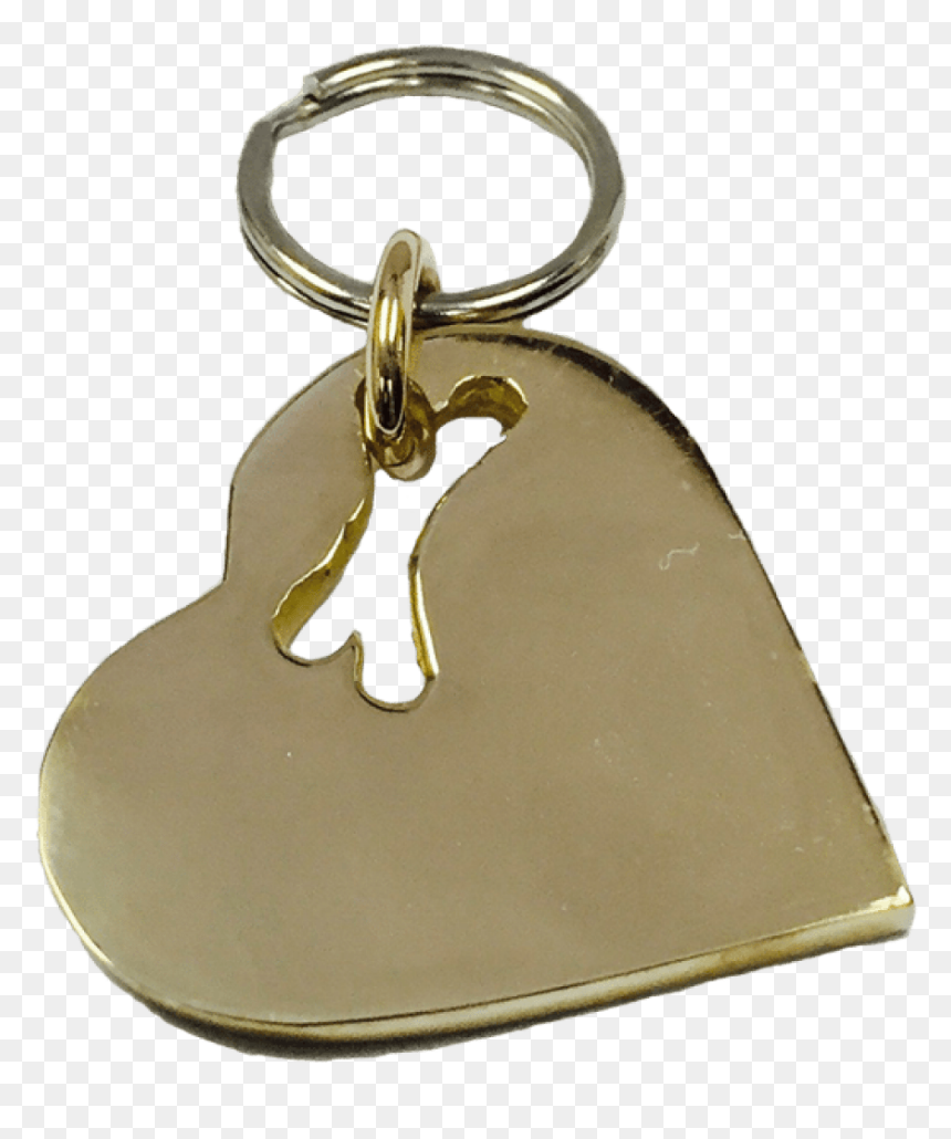 Large Bronze Heart Cut-out Bone Tag - Keychain, HD Png Download - dog bone tag png