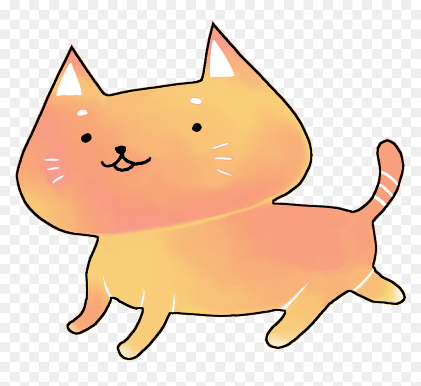 Kittens Drawing With Color, HD Png Download - lineas curvas de colores fondo blanco png