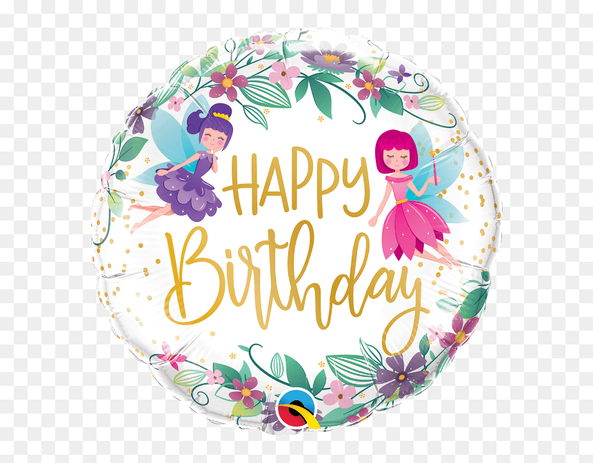 Globo Foil Cumpleaños Hadas Flores Silvestres - Balloon, HD Png Download - globos cumpleaños png