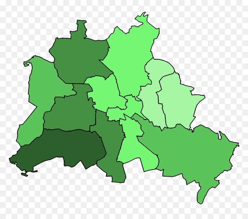 File - Karte - Abgeordnetenhauswahl Berlin - Wahlbeteiligung - American French British And Soviet Sectors, HD Png Download - berlin png