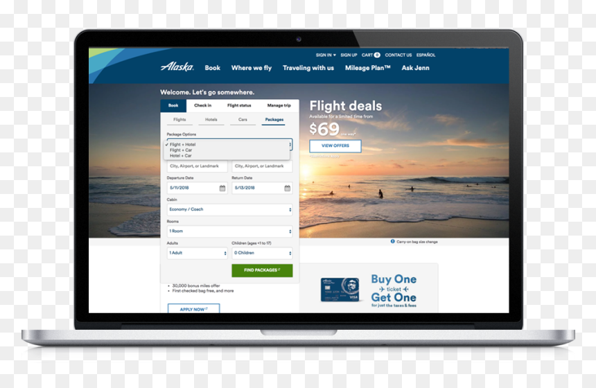 Macbook, HD Png Download - alaska airlines png