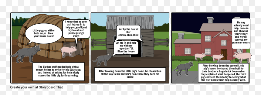 Cartoon, HD Png Download - three little pigs png