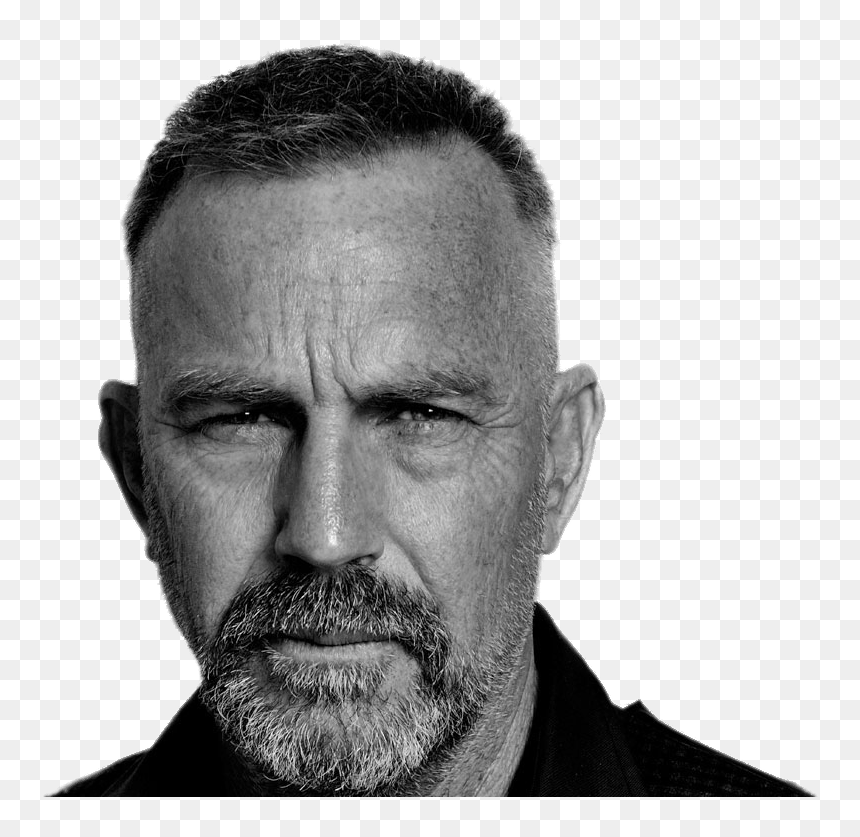 Kevin Costner Black And White - Kevin Costner Png, Transparent Png - white face png
