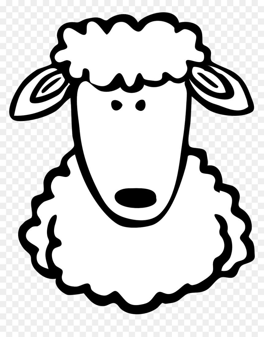 Face Sheep Png - Sheep Face Clipart Black And White, Transparent Png - sheep png images