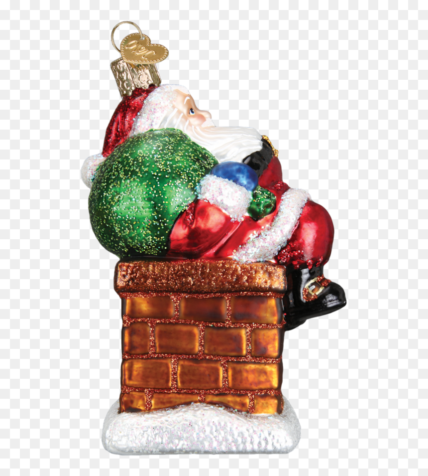 Chimney Stop Santa 40297 Old World Christmas Ornament, HD Png Download - christmas chimney png