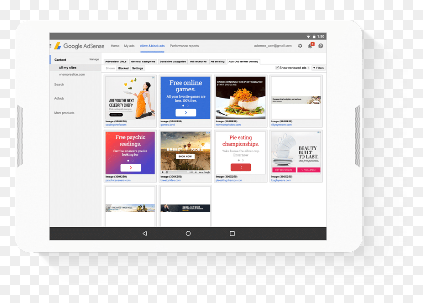How To Make Money From Blogging - Adsense Page On Website, HD Png Download - adsense png
